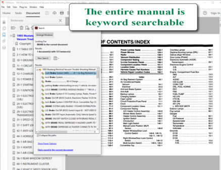 1995 Mustang Electrical & Vacuum Trouble-Shooting Manual (EVTM) screenshot