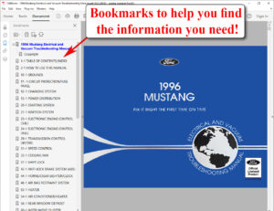 1996 Mustang Electrical & Vacuum Trouble-Shooting Manual (EVTM) screenshot