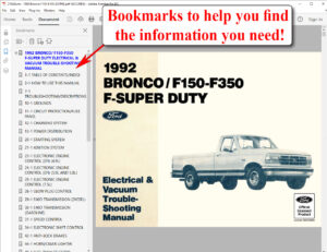 1992 Bronco/F150-F350/ F-Super Duty Electrical & Vacuum Trouble-Shooting Manual (EVTM) screenshot
