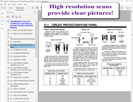 1992 Bronco/F150-F350/ F-Super Duty Electrical & Vacuum Trouble-Shooting Manual (EVTM) screenshot