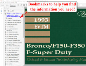 1993 Bronco/F150-F350/ F-Super Duty Electrical & Vacuum Trouble-Shooting Manual (EVTM) screenshot