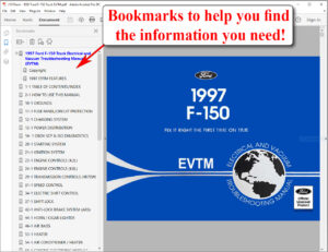 Screenshot of 1997 Ford F-150 Truck Electrical and Vacuum Troubleshooting Manual (EVTM)