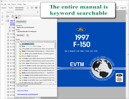 Screenshot of 1997 Ford F-150 Truck Electrical and Vacuum Troubleshooting Manual (EVTM)
