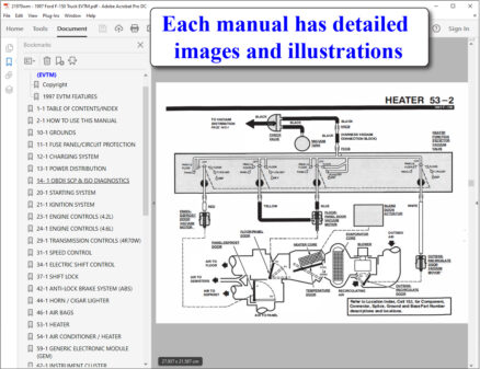 Screenshot of 1997 Ford F-150 Truck Electrical and Vacuum Troubleshooting Manual (EVTM)