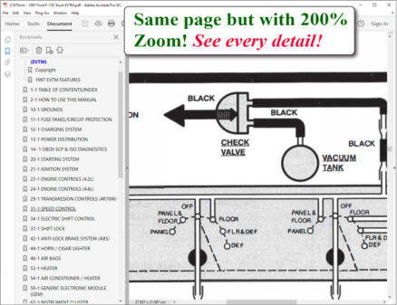 Screenshot of 1997 Ford F-150 Truck Electrical and Vacuum Troubleshooting Manual (EVTM)