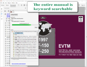 Screenshot 1997 Ford F-150 F-250 Truck Electrical and Vacuum Troubleshooting Manual (EVTM)